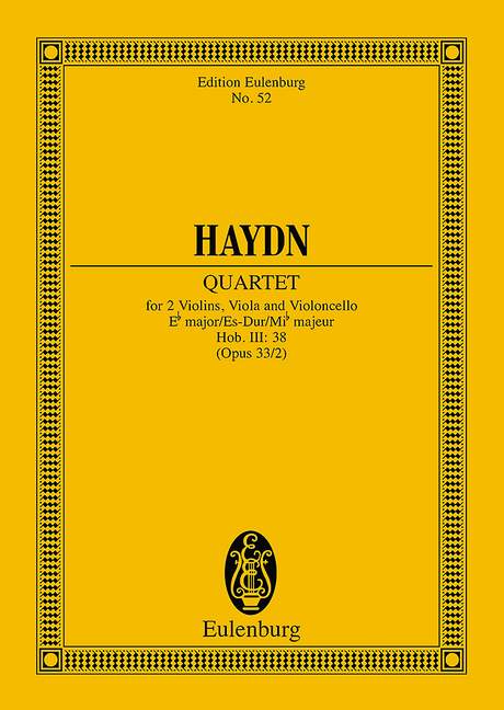 Haydn: String Quartet Eb major Opus 33/2 Hob. III: 38 (Study Score) published by Eulenburg